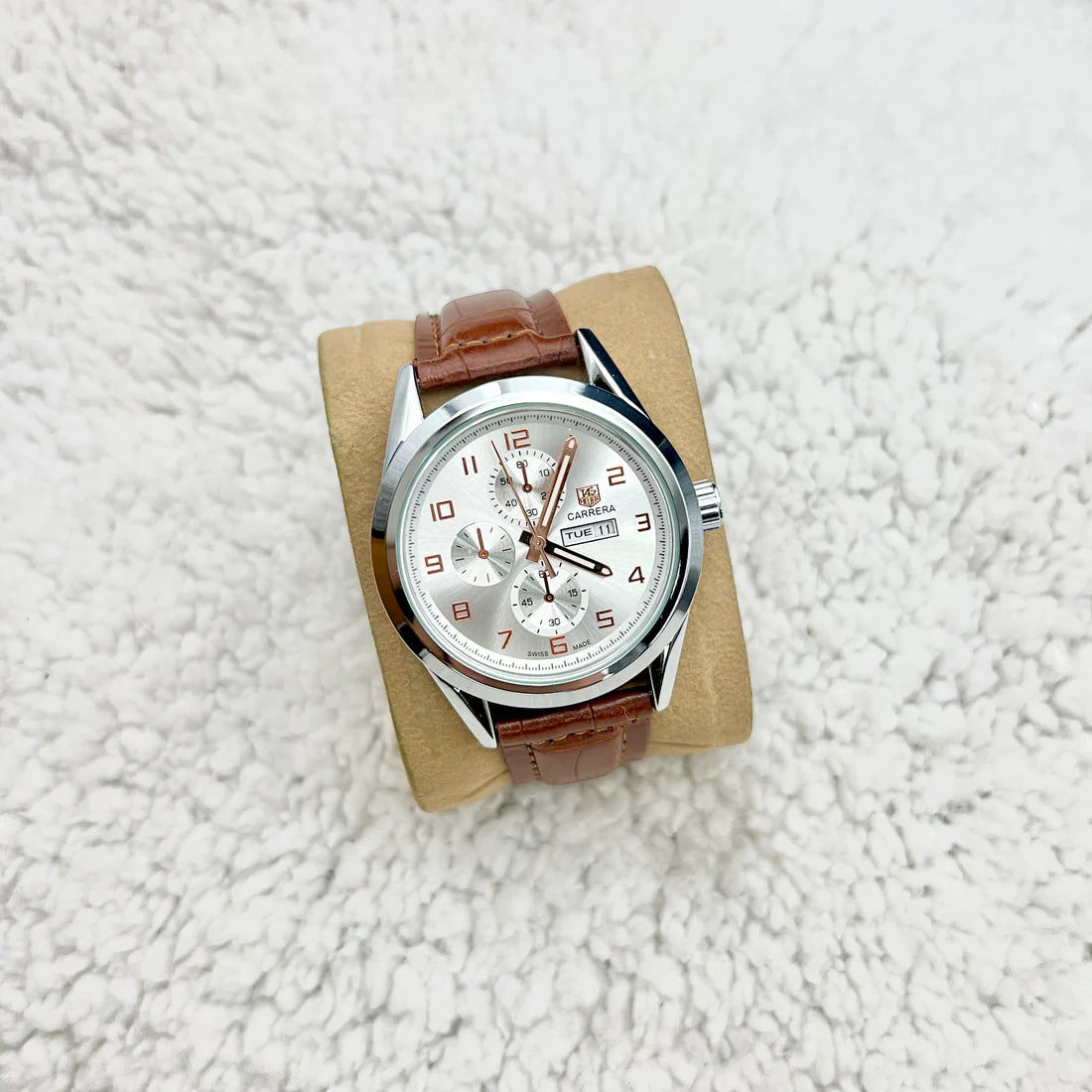 Classic Elegance: TAG Heuer Carrera on Brown Leather