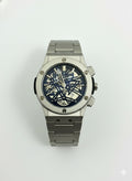 HUBLOT Skeleton Mechanical Men's Watch with Exposed Dial and Stainless Steel Bracelet