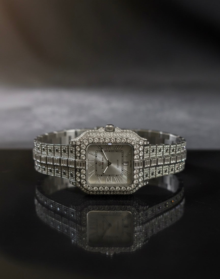 Iced Out Square Face Watch - BESTWIN Bling Diamond Quartz Men's/Women's