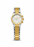 TICARTO Two-Tone Quartz Chronograph Watch with White Dial