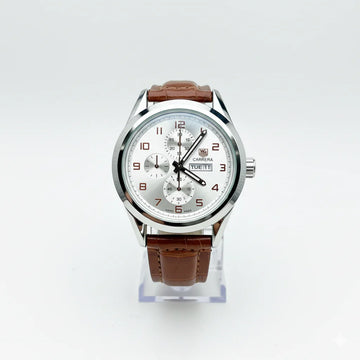 Classic Elegance: TAG Heuer Carrera on Brown Leather
