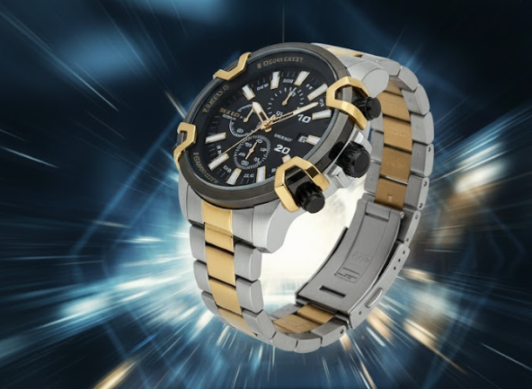 DIESEL Mega Chief Chrono | Black Dial, Two-Tone Steel Bracelet | The Brave