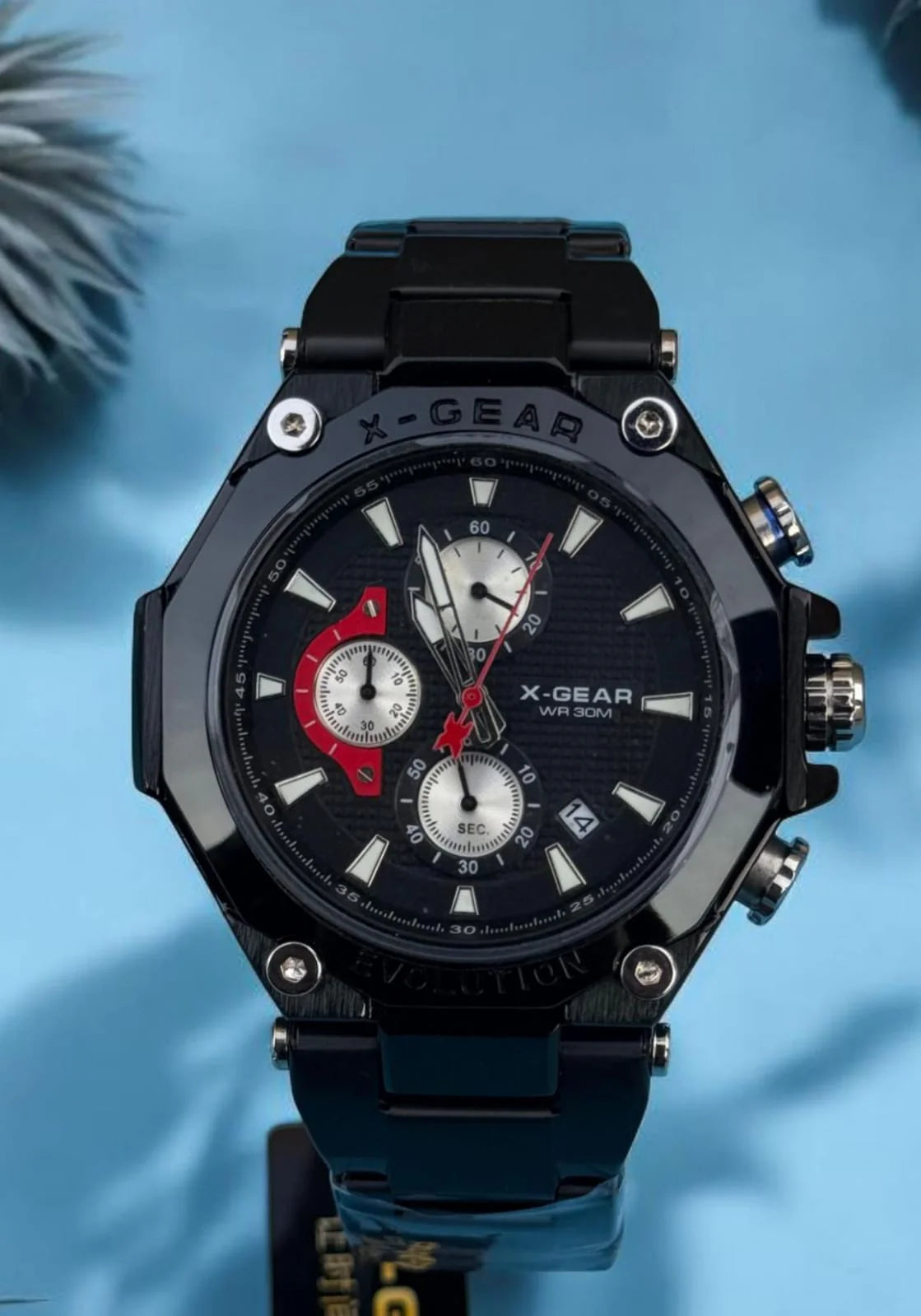 X-Gear Evolution Chronograph Sports Watch – Black Steel Edition